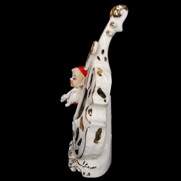 Vtg 1956 Lipper & Mann Red Pixie Elf Playing Violin Cello Musical Figurine Japan - Picture 3 of 13